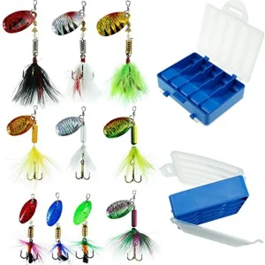 10pcs Spinner Fishing Lures Kit - 3 sizes