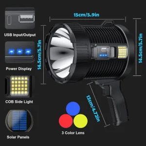 Rechargeable 900,000 Lumen LED Handheld Spotlight