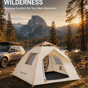 Automatic Pop-Up Camping Tent, Waterproof & Windproof