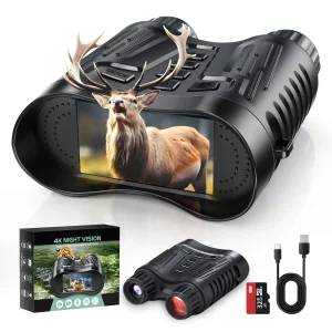 Night Vision Binoculars, 8X Digital Zoom, Illuminator & Video Recording