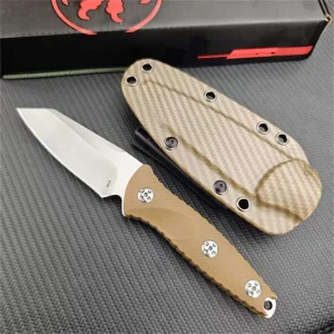 Fixed Blade Knife Stonewashed Blade with Sheath